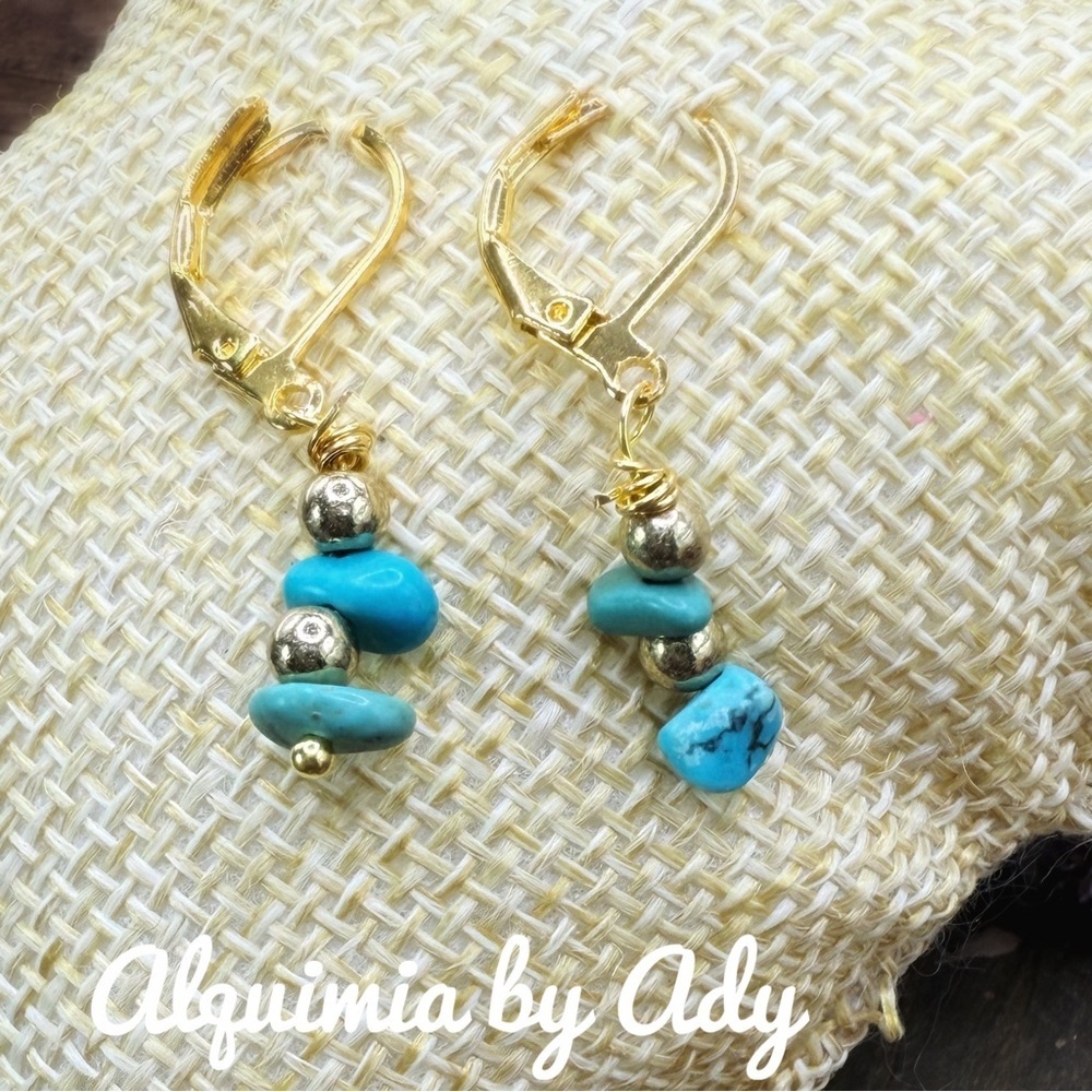 Alquimia Turquoise and Gold Drop Earrings